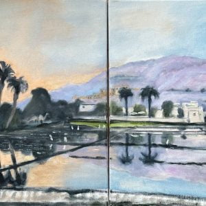 Luxor on the West Bank of the Nile painting by John Farmelo