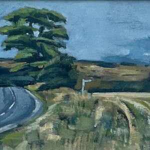 The road from Fulking to Poynings painting by John Farmelo (unframed)