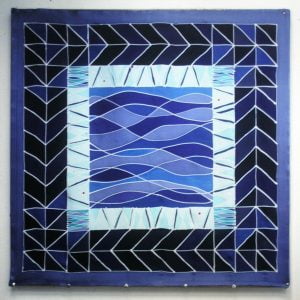 Waves silk scarf - 900x900mm